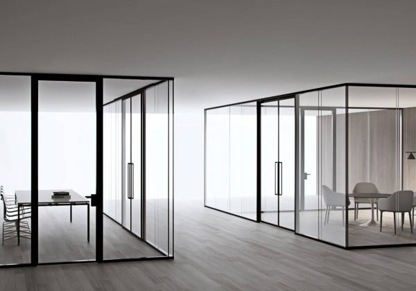 Lightwall: double glass partitions
